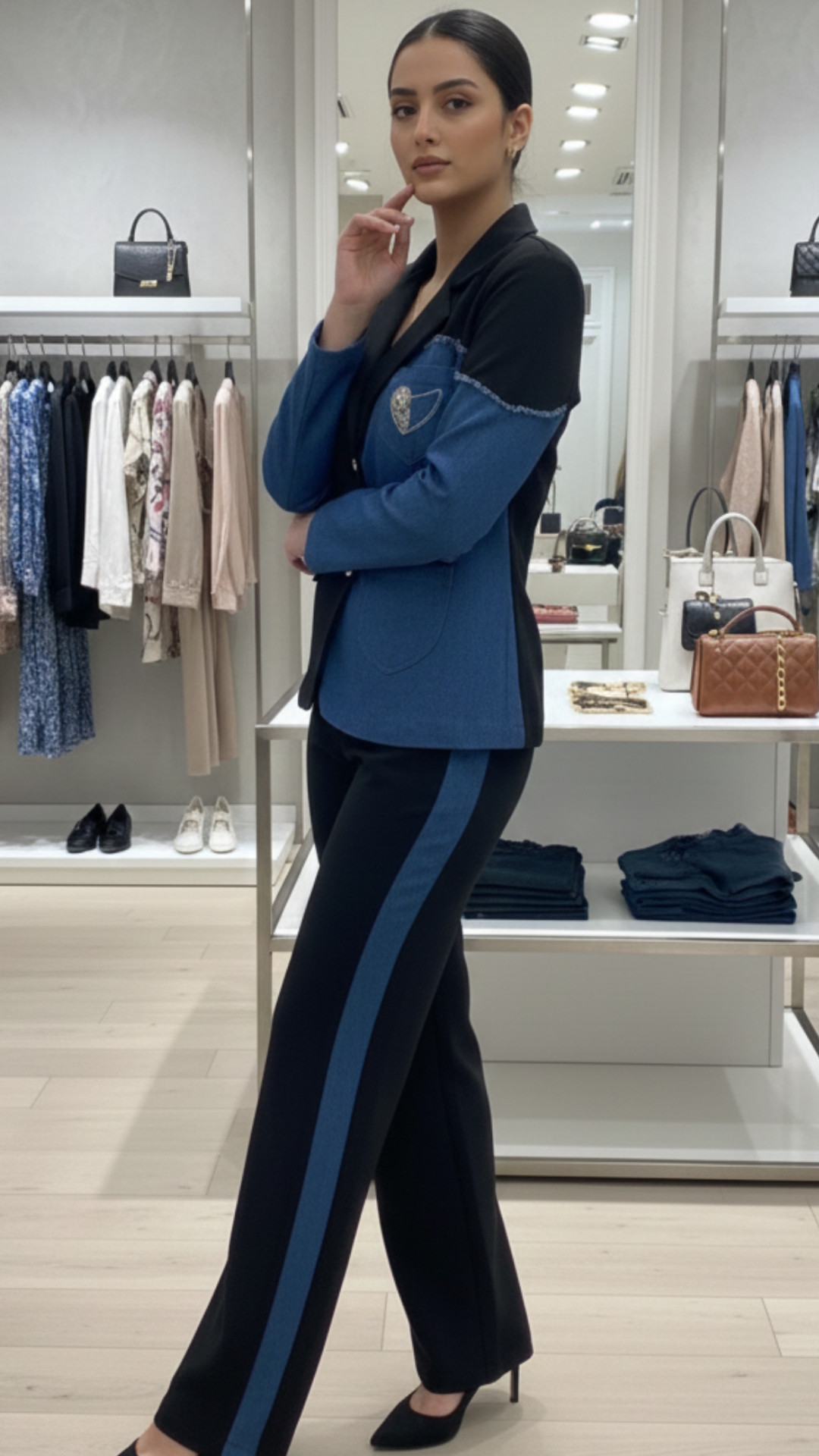 Power Blue Denim 2-Piece Co-Ord Set - Image 4