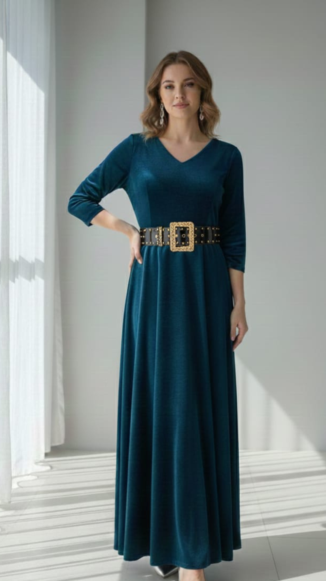 Midnight Grace Velvet Maxi Dress - Image 2