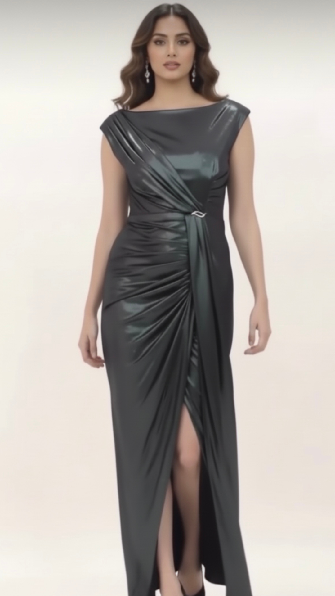 Midnight Elegance Black Party Wear Maxi Dress