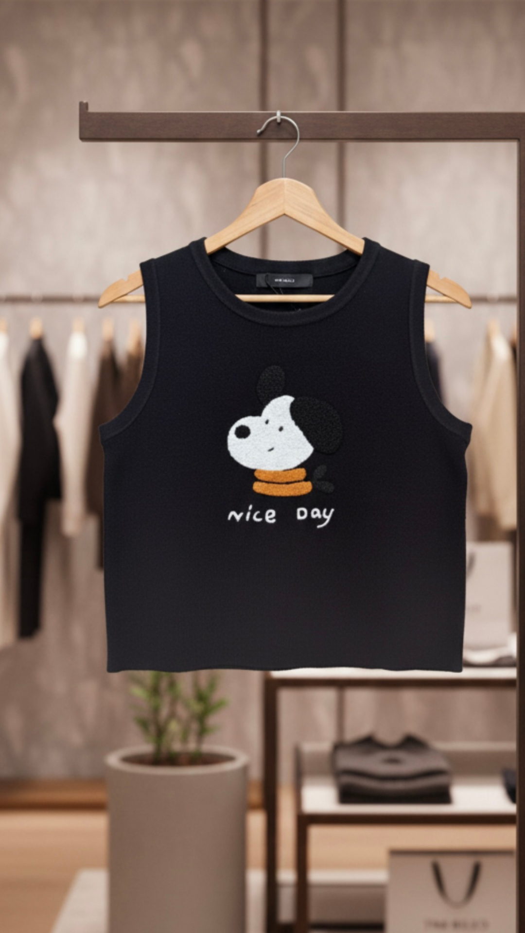 Puppy Love Black Winter Tank Top - Image 2