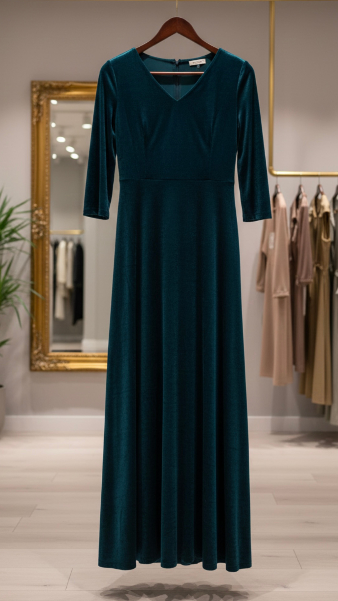 Midnight Grace Velvet Maxi Dress - Image 3