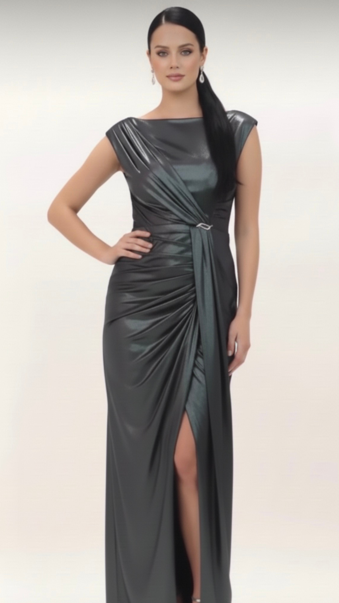 Midnight Elegance Black Party Wear Maxi Dress - Image 2