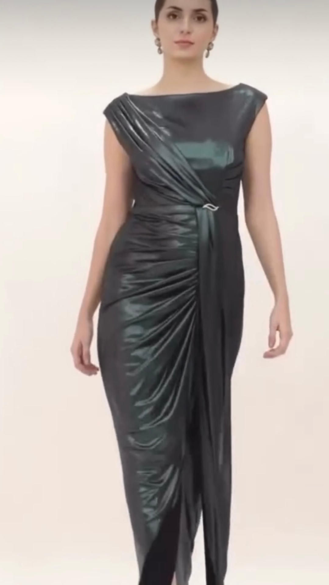 Midnight Elegance Black Party Wear Maxi Dress - Image 3