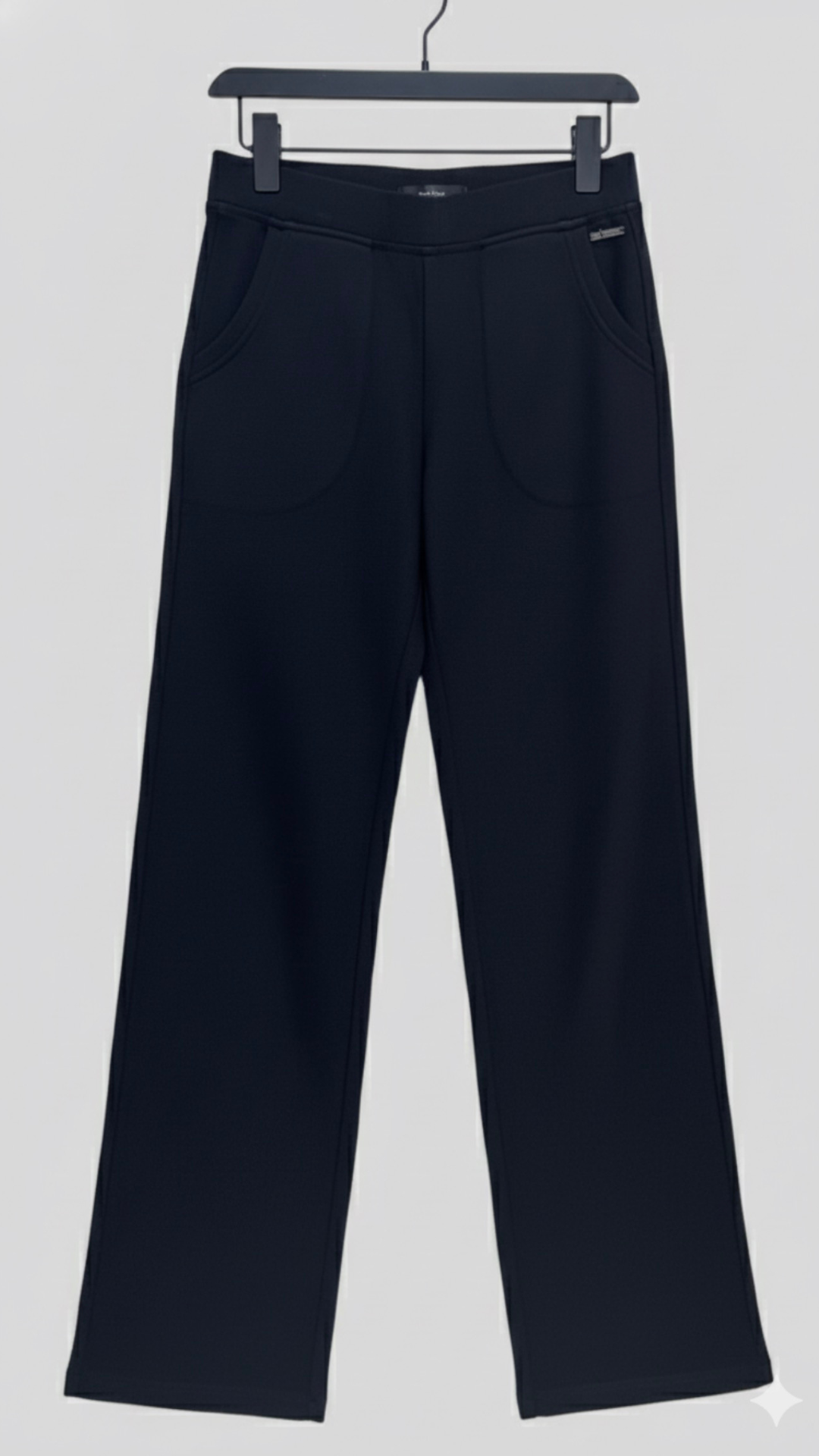 black straight fit pants