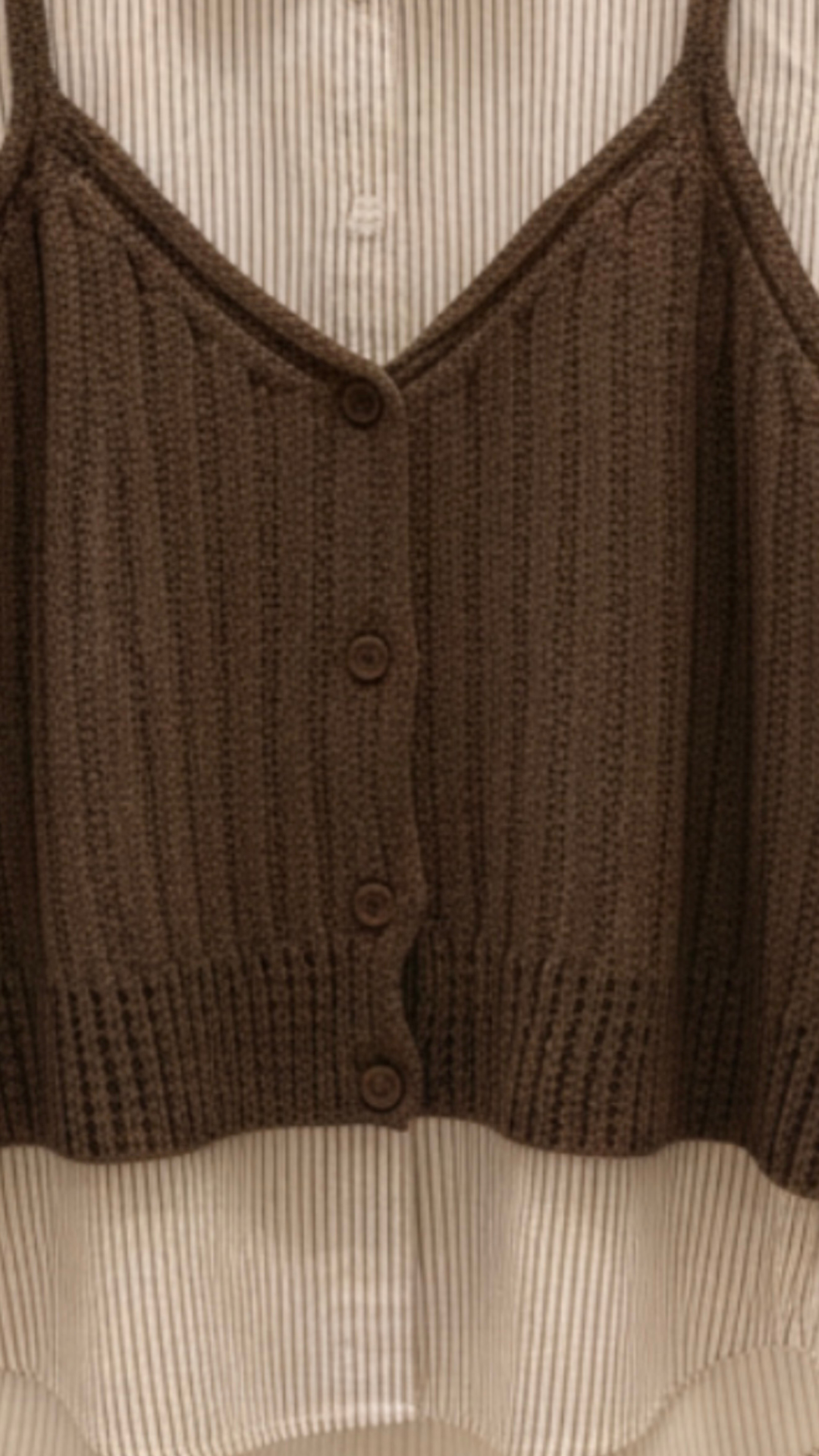 Cocoa Layered Shirt & Knit Cami Top - Image 3