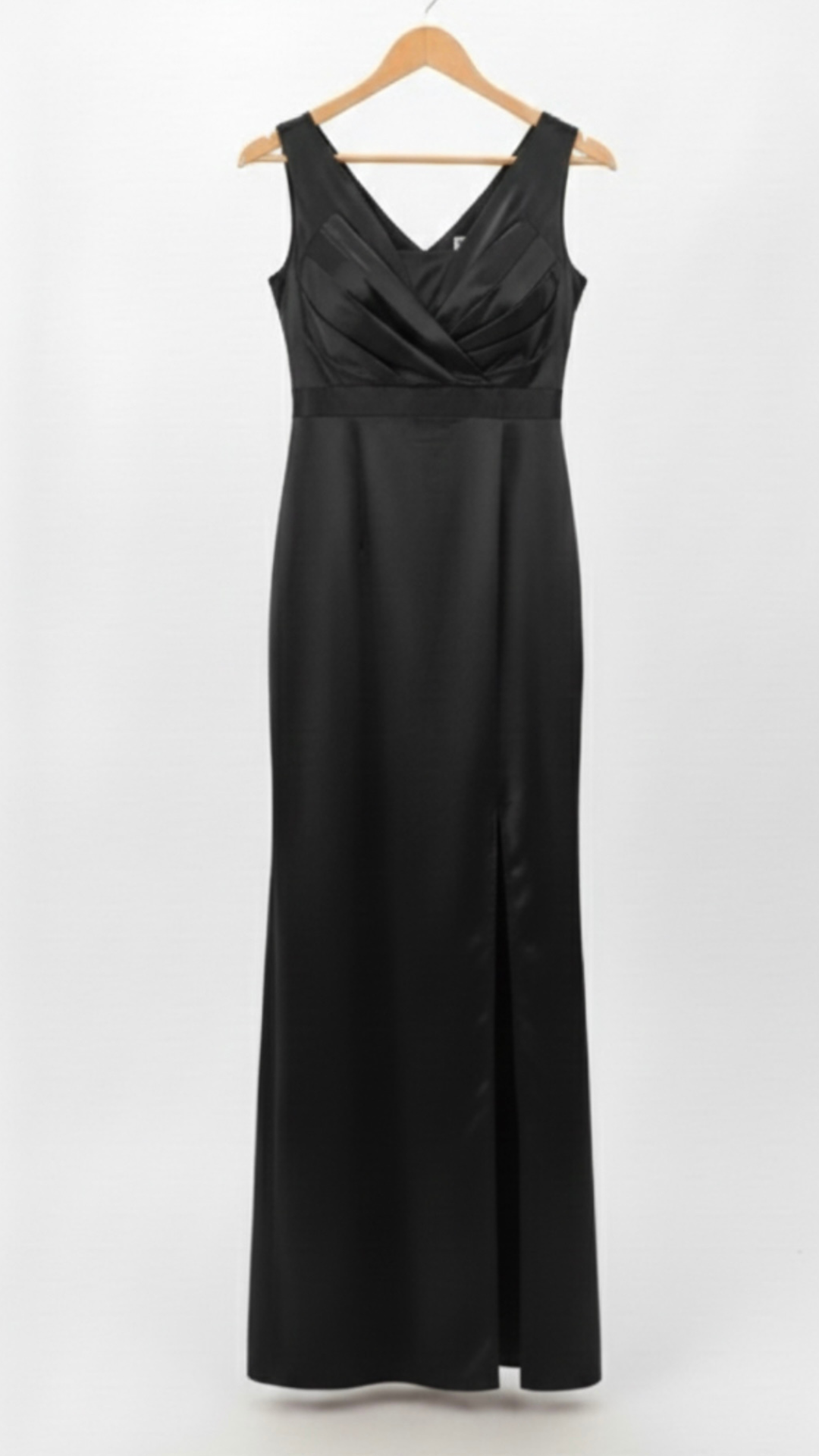 Black Sleeveless Wrap-Detail Maxi Dress
