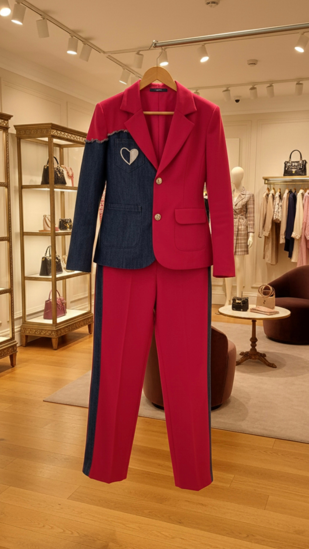 Power Pink Denim 2-Piece Co-Ord Set - Image 3