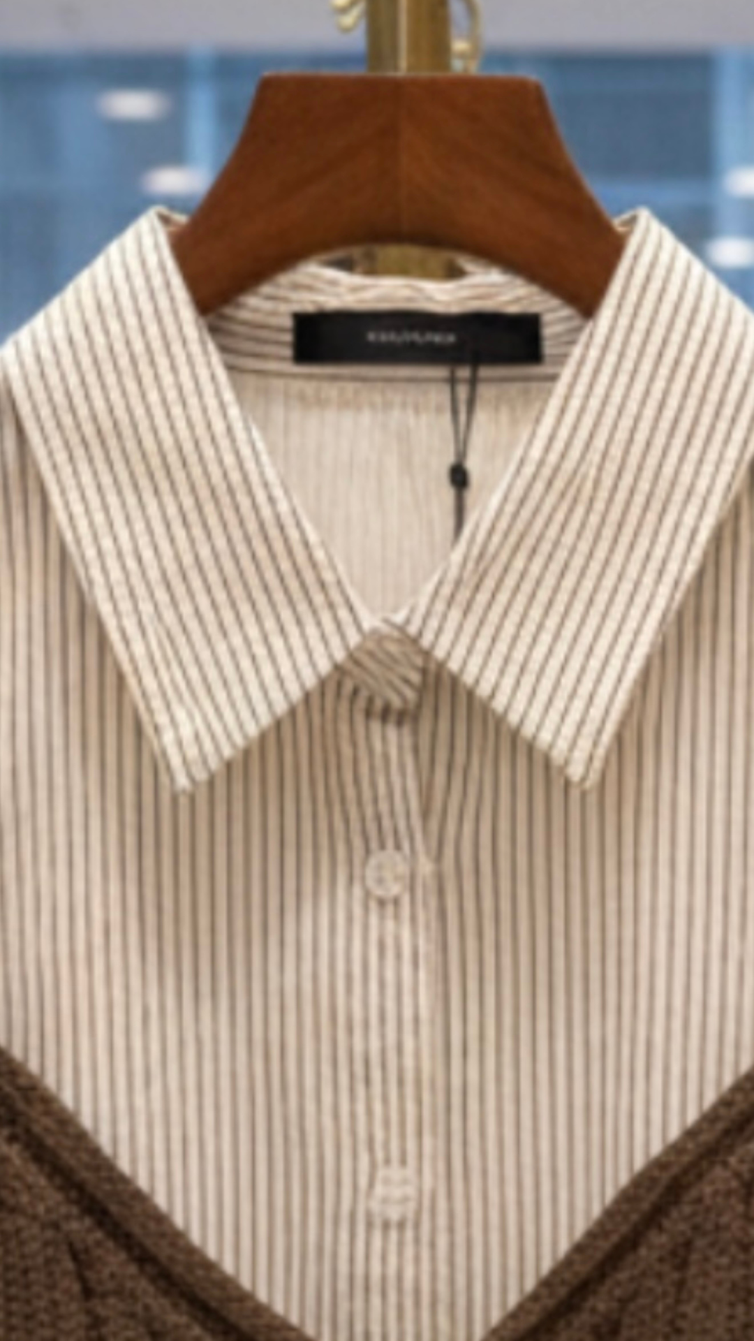 Cocoa Layered Shirt & Knit Cami Top - Image 5