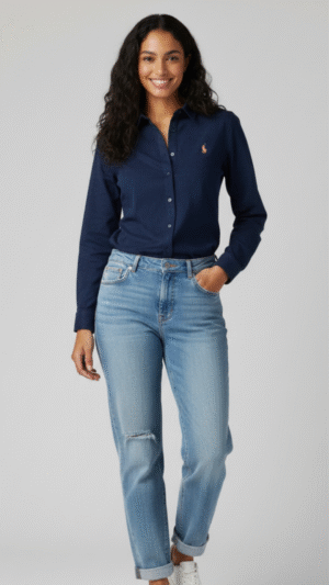 Classic Navy Button-Down Shirt (winter Special)