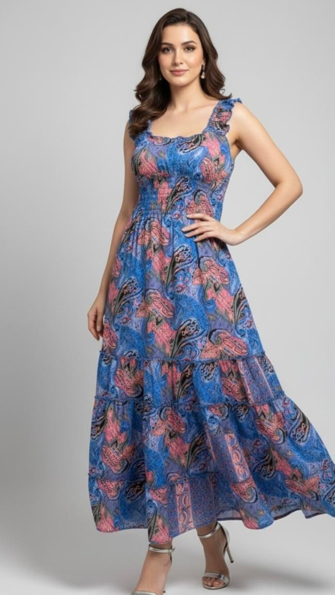 Floral Breeze Printed Tiered Maxi Dress