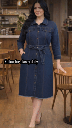 classic-dark-denim-belted-shirt-midi-dress