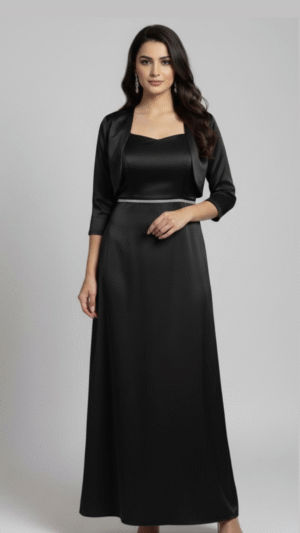 elegant-satin-black-maxi-dress-with-jacket