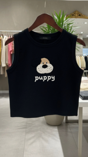 puppy-love-black-winter-tank-top